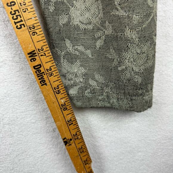 Vintage CP Shades Jaquard Floral Flax Blend Elastic Waist Pull On Pant Tan Sz M - Picture 13 of 13